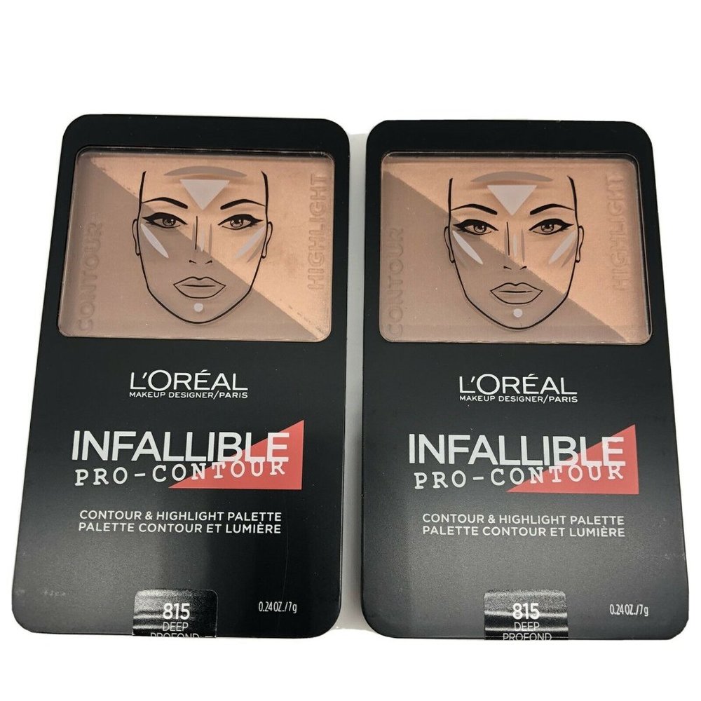 L'oreal Infallible Pro-Contour, Contour &‎ Highlight Palette 815 Deep Lot Of 2
